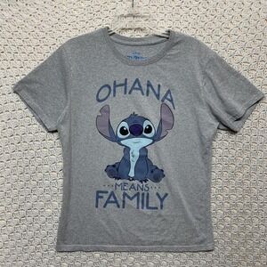 Disney Lilo & Stitch Ohana‎ Means Family Grey T-Shirt Medium
